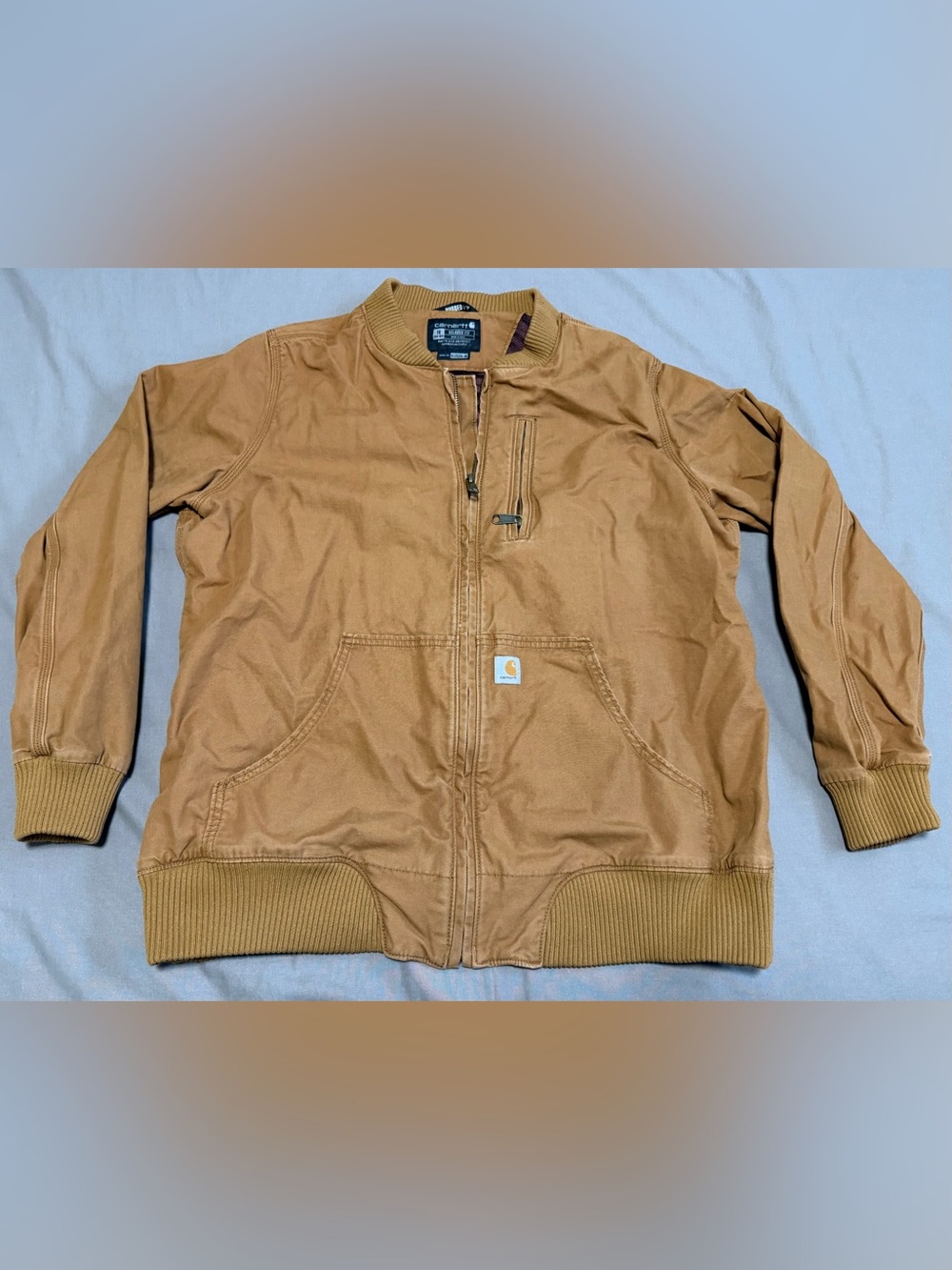 Carhartt Womens Crawford Canvas Rugged Flex Bomber Jacket Brown 1X (16-18)